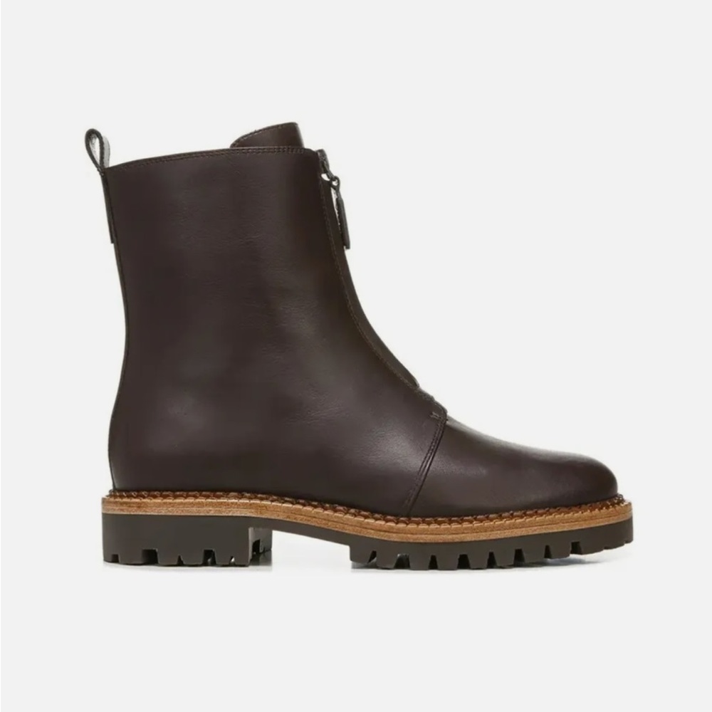 Vince Cabria Water Resistant Leather Zip Front Boot